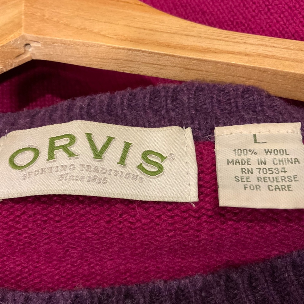 ORVIS Christmas Sweater Vintage 100% Wool Women’s Size Large - Picture 7 of 13
